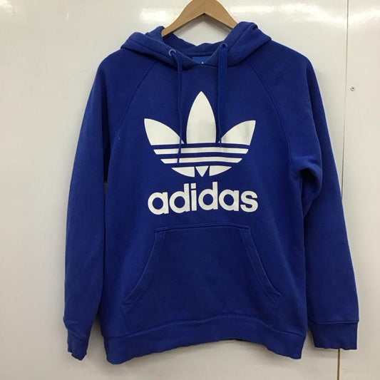 アディダス adidas パーカー 長袖 長袖パーカー プルオーバーパーカー スウェット L プリント 青 / ブルー /  メンズ USED 古着 中古 10149530