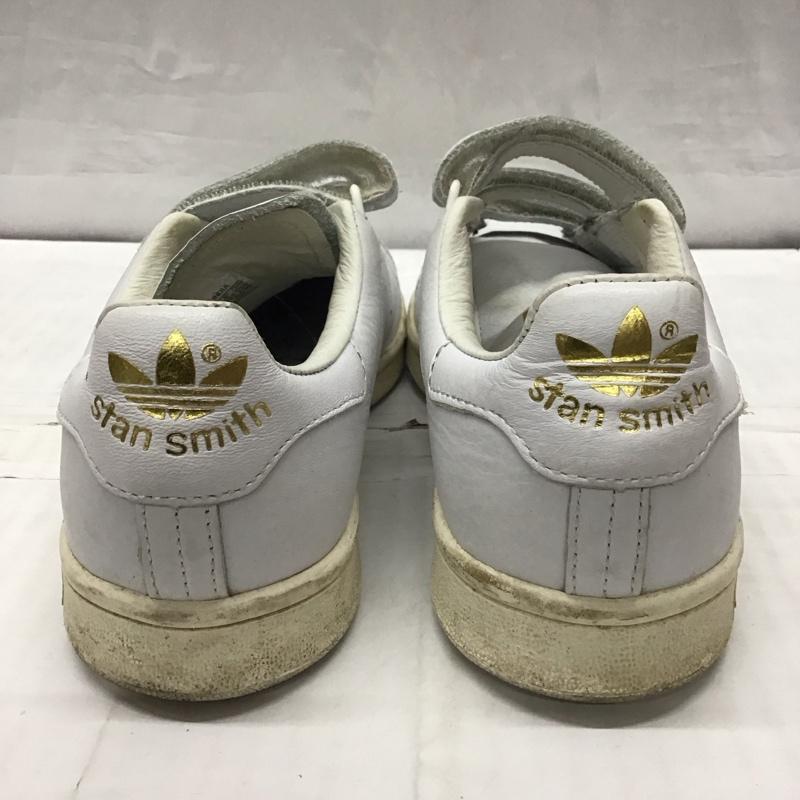 アディダス adidas スニーカー スニーカー BC0417 STAN SMITH ベルクロ 22.5cm 22.5cm ロゴ、文字 白 / ホワイト / X 金 / ゴールド /  レディース USED 古着 中古 10118415