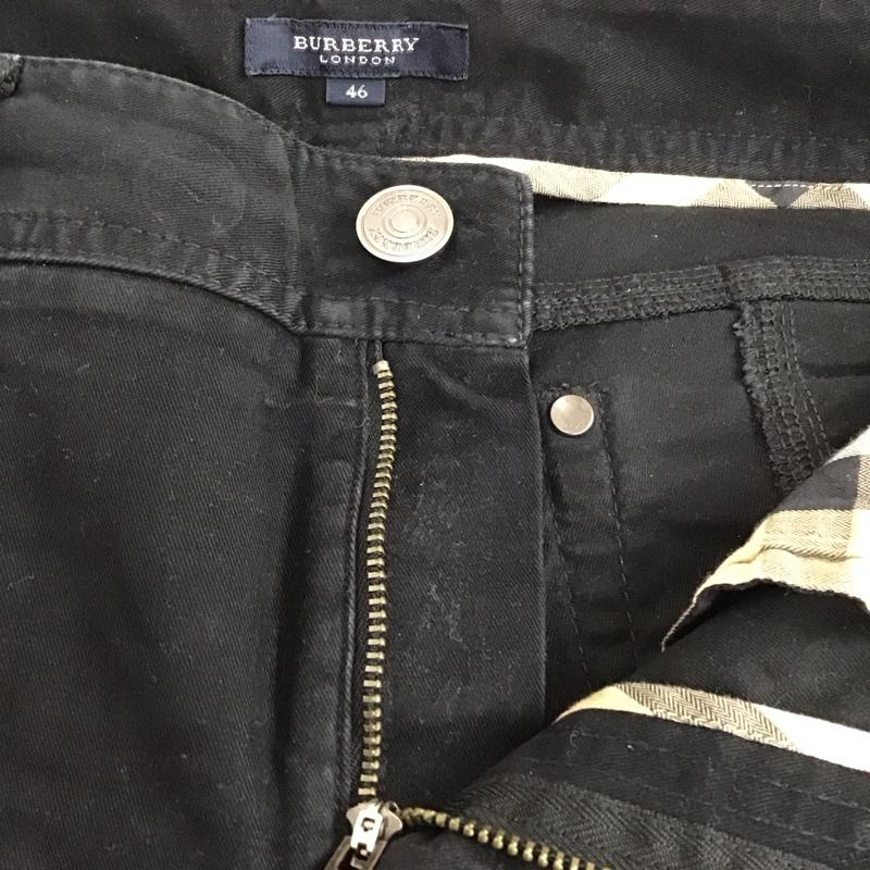 バーバリーロンドン Burberry London パンツ デニム、ジーンズ スリムパンツ カジュアルパンツ ストレッチパンツ 46 無地 黒 / ブラック /  レディース USED 古着 中古 10122496