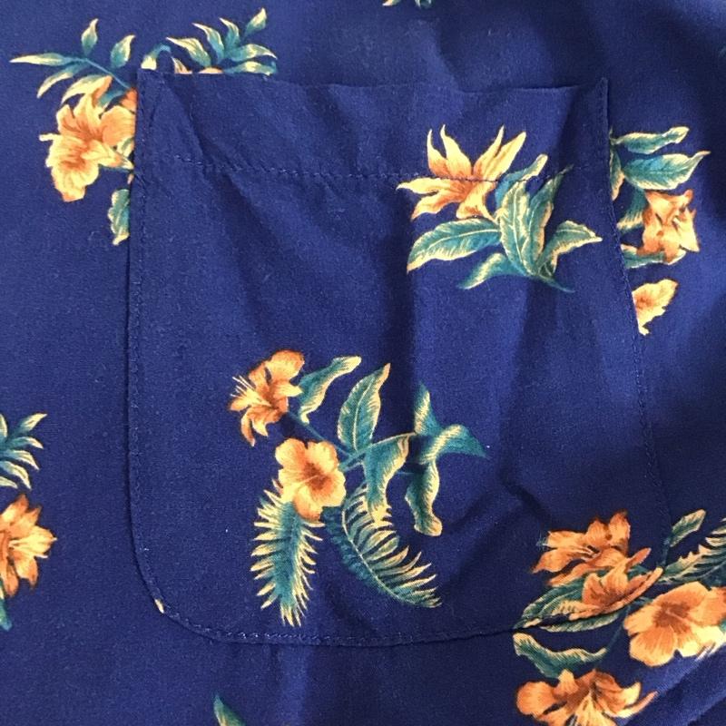 ナノユニバース nano・universe シャツ、ブラウス 半袖 半袖シャツ プリントシャツ ポケットシャツ M プリント 青 / ブルー /  メンズ USED 古着 中古 10132694