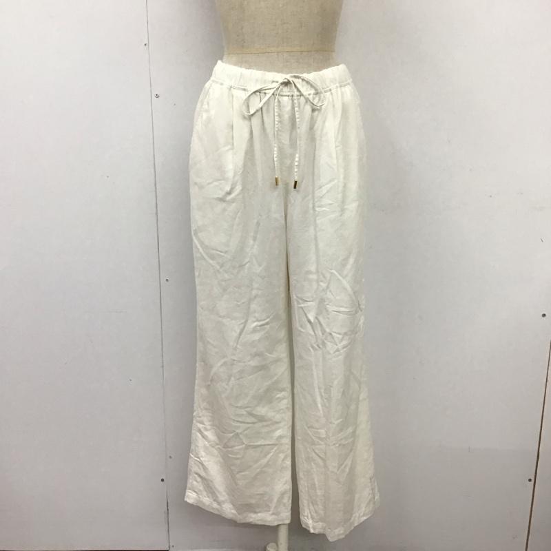 グリーンレーベルリラクシング green label relaxing パンツ ワークパンツ、ペインターパンツ 3614-199-2568 ブリーズリネンワイドパンツ カジュアルパンツ 38 無地 白 / ホワイト /  レディース USED 古着 中古 10120863