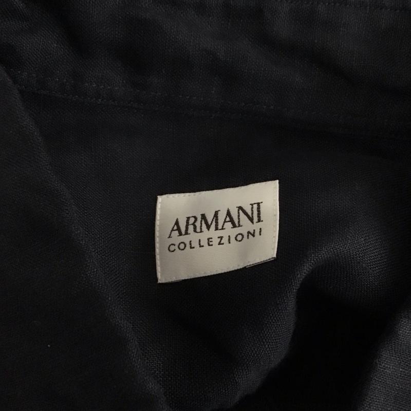 アルマーニコレッツォーニ ARMANI COLLEZIONI シャツ、ブラウス 半袖 半袖シャツ カラーシャツ カジュアルシャツ ポケットシャツ L 無地 紺 / ネイビー /  メンズ USED 古着 中古 10106537