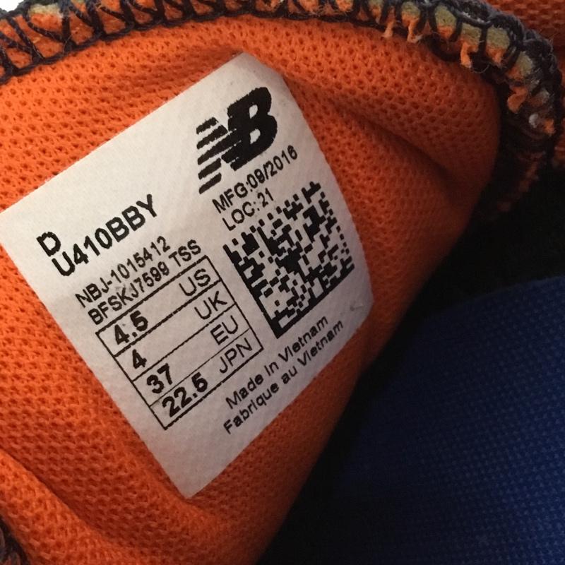 ニューバランス New Balance スニーカー スニーカー U410BBY 22.5cm 22.5cm ロゴ、文字 紺 / ネイビー / X 橙 / オレンジ /  レディース USED 古着 中古 10140474