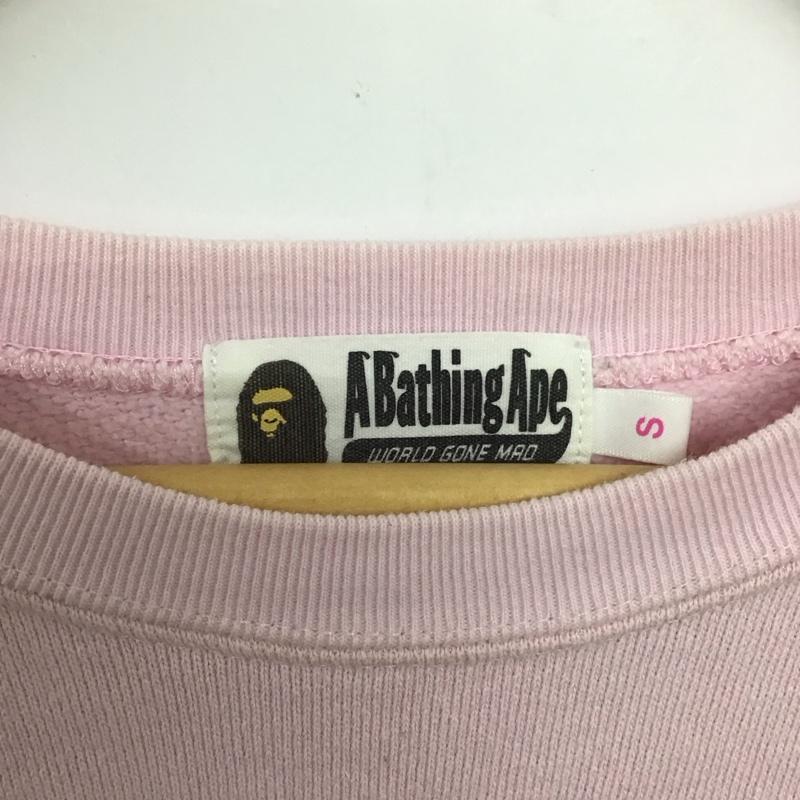 アベイシングエイプ A BATHING APE トレーナー 長袖 スウェット 裏起毛 BABY MILO S キャラクター 桃 / ピンク /  レディース USED 古着 中古 10146407