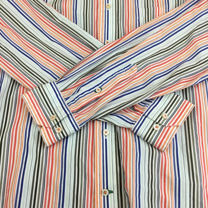 トミーヒルフィガー TOMMY HILFIGER シャツ、ブラウス 長袖 TOMMY HILFIGER 長袖シャツ M ストライプ 白 / ホワイト / X 青 / ブルー / X 赤 / レッド / X 橙 / オレンジ / X 薄緑 / ライトグリーン /  メンズ USED 古着 中古 10129217