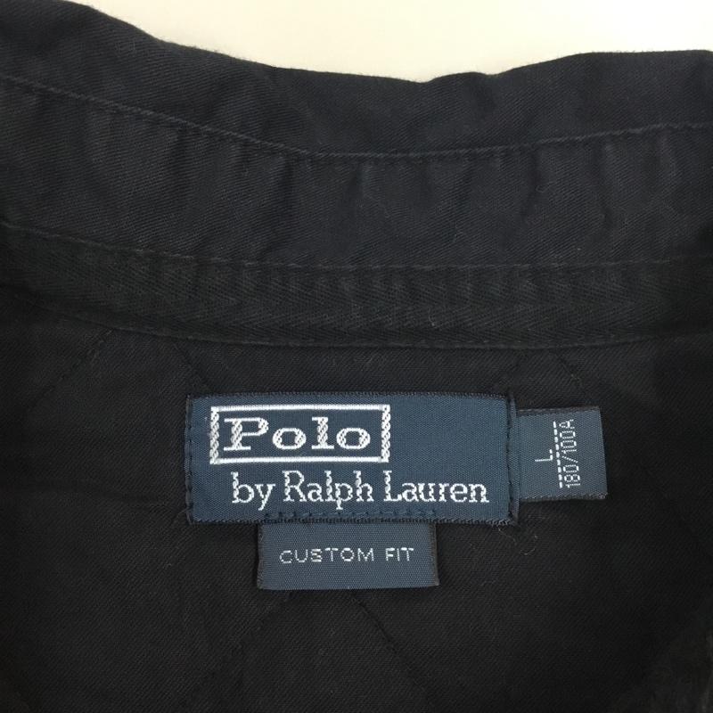 ポロバイラルフローレン Polo by RALPH LAUREN ポロシャツ 半袖 半袖ポロシャツ カラーシャツ 半袖カットソー L ロゴ、文字 黒 / ブラック /  メンズ USED 古着 中古 10115632