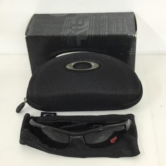 オークリー OAKLEY めがね・サングラス サングラス 12-900J FLAK JACKET スポーツサングラス ミラーレンズ 箱有 ロゴ、文字 黒 / ブラック /  メンズ USED 古着 中古 10129376