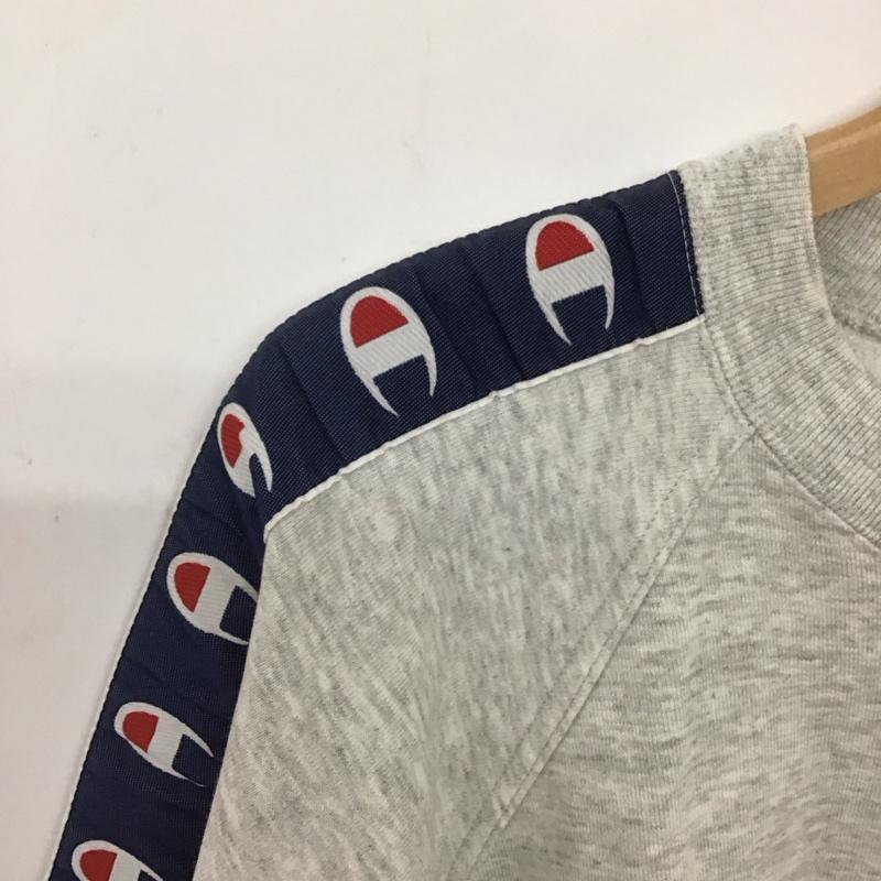 チャンピオン Champion トレーナー 長袖 90s ユーロ企画 サイドライン スウェット クルーネック L ロゴ、文字 灰 / グレー /  メンズ USED 古着 中古 10135737
