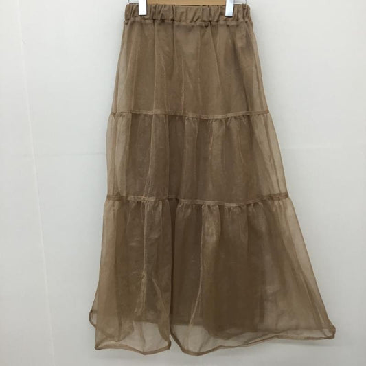 ローリーズファーム LOWRYS FARM スカート ロングスカート FREE 無地 茶 / ブラウン /  レディース USED 古着 中古 10134401