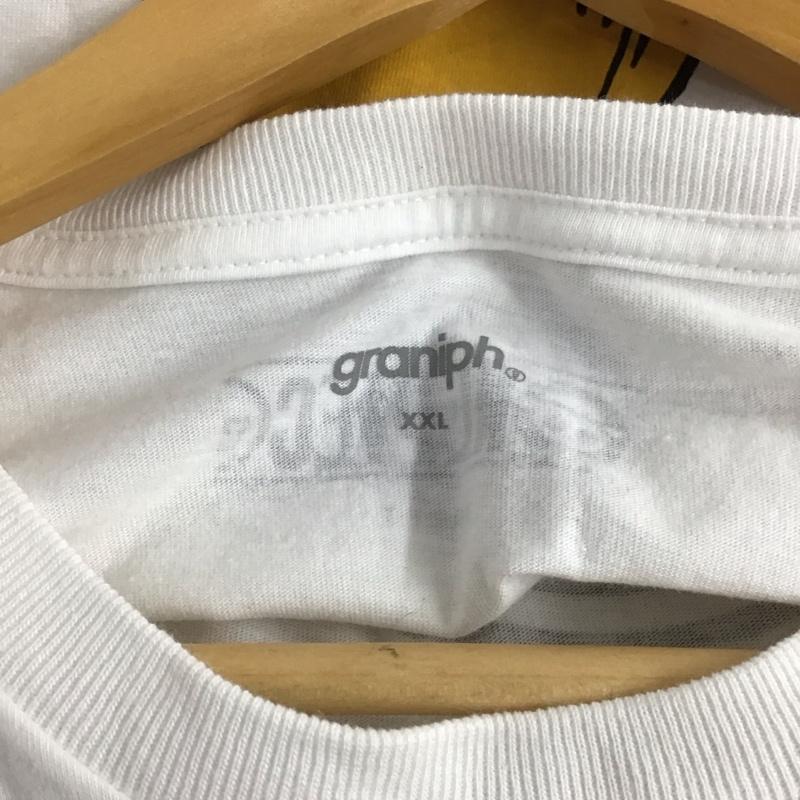 グラニフ graniph Tシャツ 半袖 半袖カットソー プリントTシャツ クルーネックカットソー ワンピース XXL プリント 白 / ホワイト /  メンズ USED 古着 中古 10150926