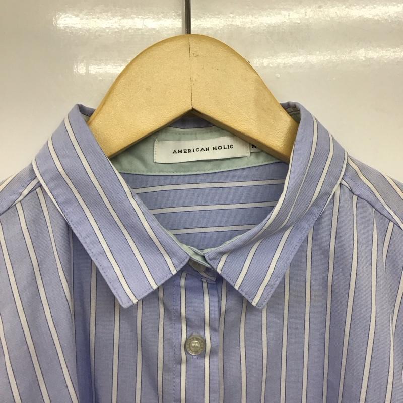 アメリカンホリック AMERICAN HOLIC シャツ、ブラウス 長袖 M ストライプ マルチカラー / マルチカラー /  レディース USED 古着 中古 10151238