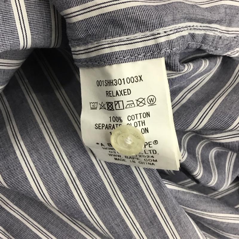 アベイシングエイプ A BATHING APE シャツ、ブラウス 長袖 長袖シャツ カラーシャツ ポケットシャツ 長袖カットソー ストライプシャツ XXL ストライプ マルチカラー / マルチカラー /  メンズ USED 古着 中古 10124705