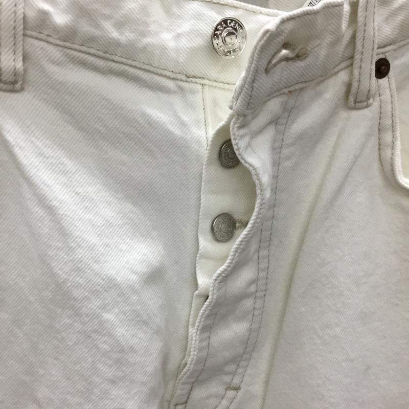 ザラ ZARA パンツ デニム、ジーンズ デニムパンツ ストレートパンツ ワイドパンツ カジュアルパンツ 切りっぱなし 44インチ 無地 白 / ホワイト /  メンズ USED 古着 中古 10120256