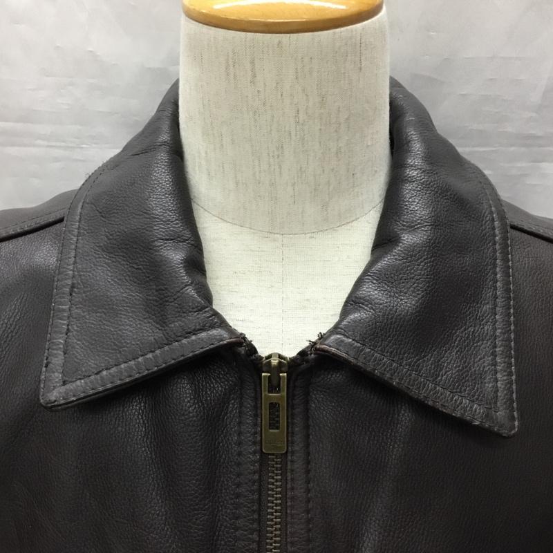 ゲス Guess ジャケット、上着 ジャケット、ブレザー ジップアップジャケット ジャンパー ジャケット カジュアルジャケット アウター XL 無地 茶 / ブラウン /  メンズ USED 古着 中古 10120304