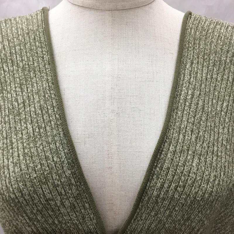 ローリーズファーム LOWRYS FARM ベスト ベスト LF621255AD パイピング ニット FREE 無地 カーキ / カーキ /  レディース USED 古着 中古 10112896