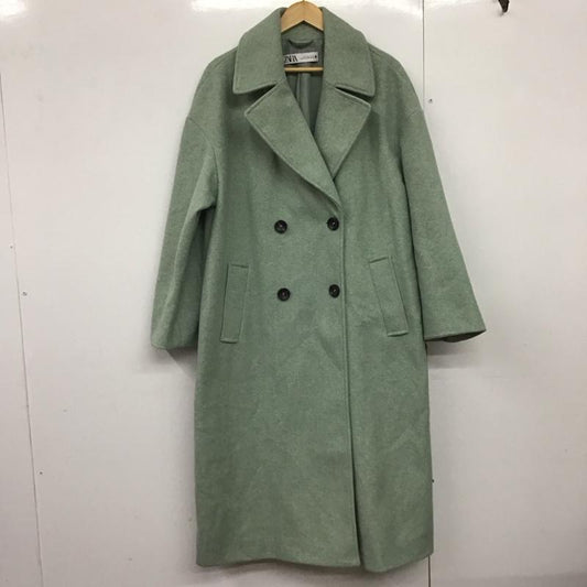ザラ ZARA コート コート一般 ロングコート カラージャケット アウター チェスターコート S 無地 薄緑 / ライトグリーン /  レディース USED 古着 中古 10144309