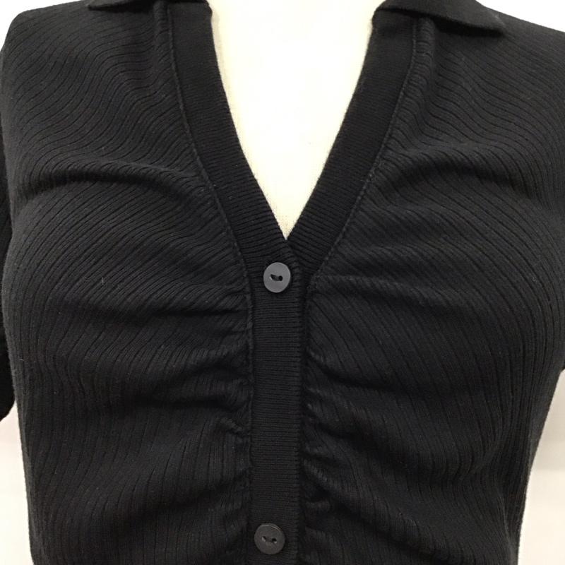 スライ SLY ワンピース ミニスカート 039HSN83-0441 半袖 スキッパー 前開き FREE 無地 黒 / ブラック /  レディース USED 古着 中古 10117695