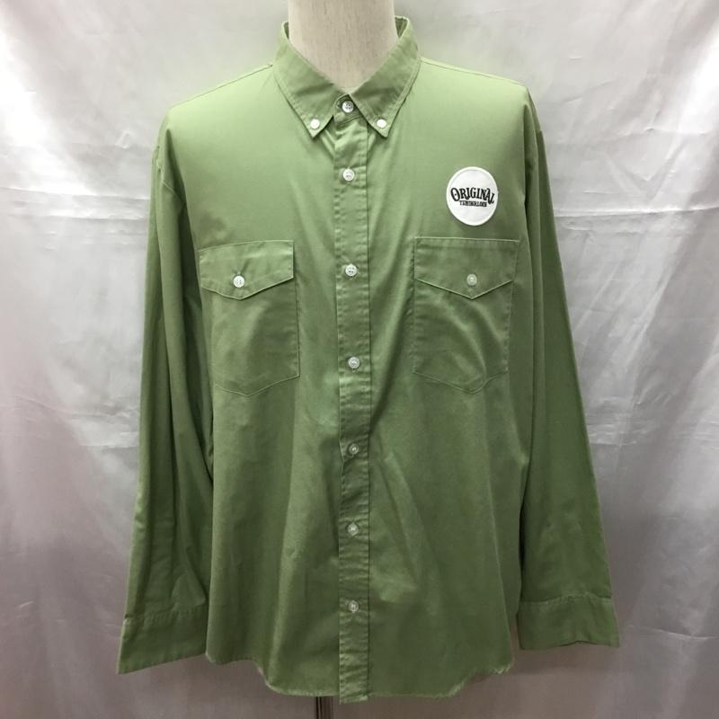 テンダーロイン TENDERLOIN シャツ、ブラウス 長袖 長袖シャツ カラーシャツ ポケットシャツ 長袖カットソー ミリタリーシャツ L ロゴ、文字 カーキ / カーキ /  メンズ USED 古着 中古 10114888