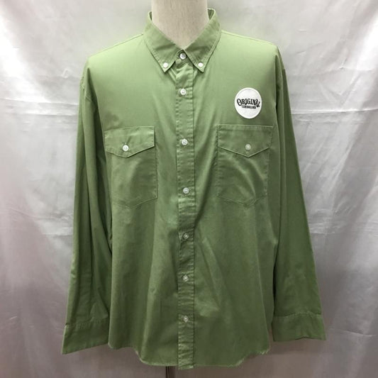 テンダーロイン TENDERLOIN シャツ、ブラウス 長袖 長袖シャツ カラーシャツ ポケットシャツ 長袖カットソー ミリタリーシャツ L ロゴ、文字 カーキ / カーキ /  メンズ USED 古着 中古 10114888