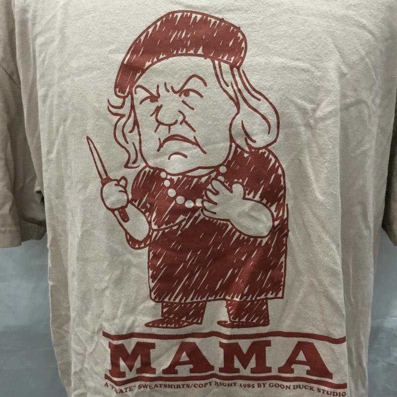 ヘッドグーニー HEADGOONIE Tシャツ 半袖 半袖カットソー プリントTシャツ クルーネックカットソー XL プリント 桃 / ピンク /  メンズ USED 古着 中古 10119412