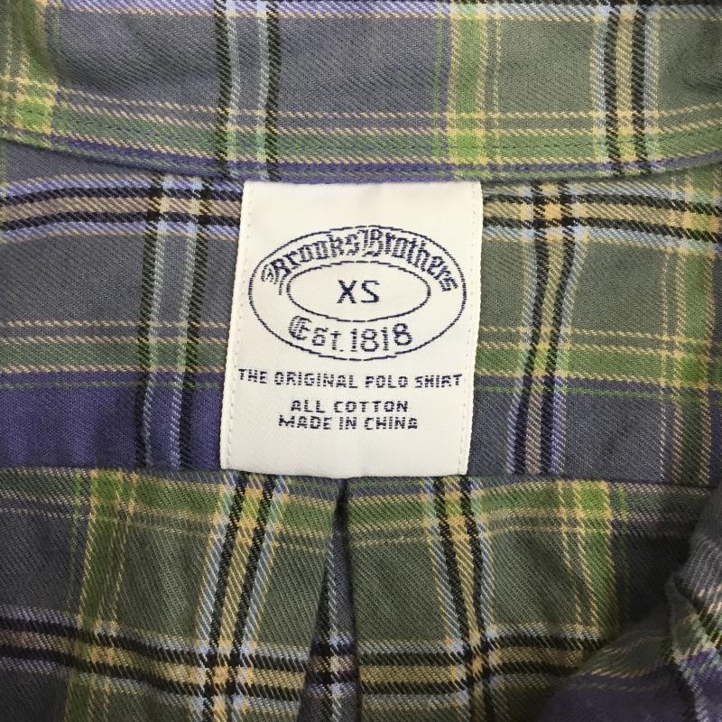 ブルックスブラザーズ BROOKS BROTHERS シャツ、ブラウス 長袖 ネルシャツ XS チェック 青 / ブルー / X 緑 / グリーン / X 黄 / イエロー / X 黒 / ブラック /  メンズ USED 古着 中古 10130237