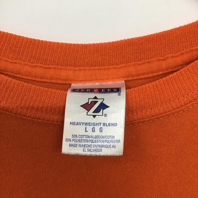 ジャージーズ JERZEES Tシャツ 半袖 半袖カットソー プリントTシャツ クルーネックカットソー L ロゴ、文字 橙 / オレンジ /  メンズ USED 古着 中古 10137352