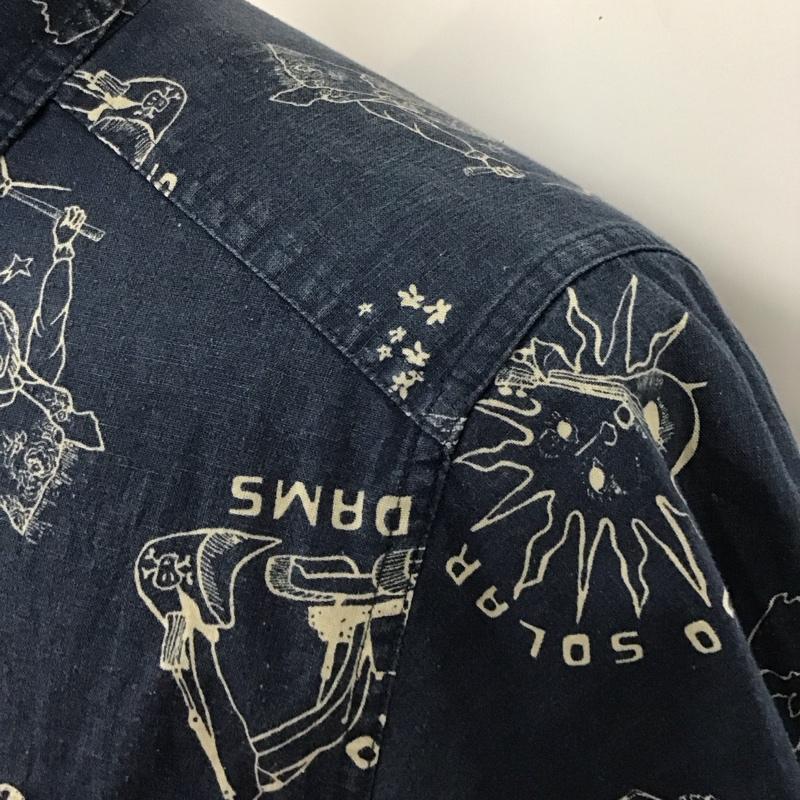 パタゴニア patagonia シャツ、ブラウス 半袖 53139FA18 ヘンプ コットン S 総柄 紺 / ネイビー /  メンズ USED 古着 中古 10123299