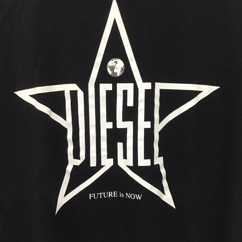 ディーゼル DIESEL Tシャツ 半袖 半袖カットソー プリントTシャツ クルーネックカットソー L ロゴ、文字 黒 / ブラック /  メンズ USED 古着 中古 10135976
