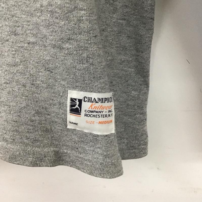 チャンピオン Champion カットソー 長袖 長袖カットソー 無地カットソー クルーネック M 無地 灰 / グレー /  メンズ USED 古着 中古 10141644