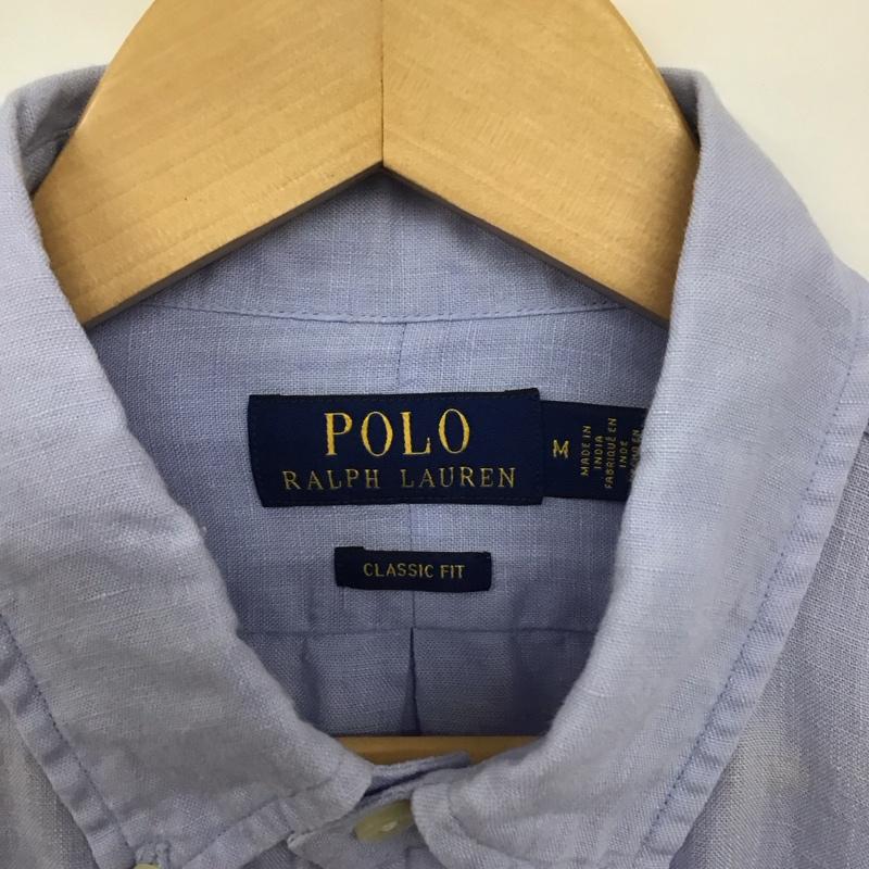 ポロバイラルフローレン Polo by RALPH LAUREN シャツ、ブラウス 長袖 長袖シャツ 無地シャツ カラーシャツ ボタンダウンシャツ M ロゴ、文字 水色 / ライトブルー /  メンズ USED 古着 中古 10132315