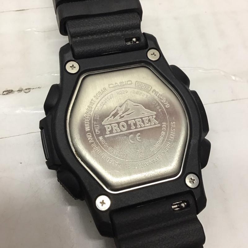 プロトレック PRO TREK 腕時計 アナログ（クォーツ式） PRT-B70 フィッシングタイマー Bluetooth 防水 箱有 ロゴ、文字 黒 / ブラック /  メンズ USED 古着 中古 10116449