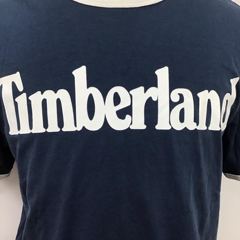ティンバーランド Timberland Tシャツ 半袖 半袖カットソー プリントTシャツ クルーネックカットソー XL ロゴ、文字 紺 / ネイビー /  メンズ USED 古着 中古 10115290