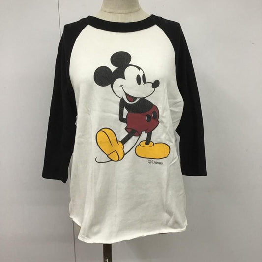 ビームス ハート BEAMS HEART カットソー 七分袖 ラグラン ミッキー ディズニー プリント 白 / ホワイト /  レディース USED 古着 中古 10106167