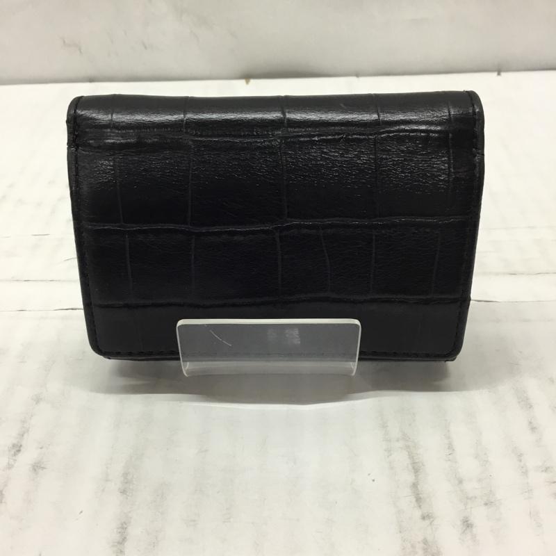 フルラ FURLA 財布 コンパクト財布 三つ折り ミニ財布 ロゴ、文字 黒 / ブラック /  レディース USED 古着 中古 10109225