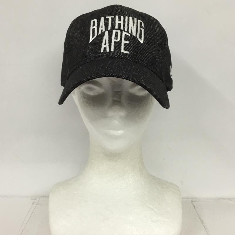 アベイシングエイプ A BATHING APE 帽子 キャップ NYC LOGO DENIM NEW ERA 9TWENTY CAP ロゴ、文字 黒 / ブラック /  メンズ USED 古着 中古 10132251