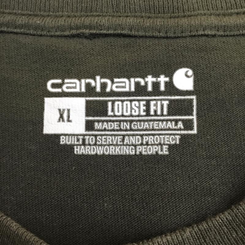 カーハート Carhartt Tシャツ 半袖 K87 306 Carhartt LOOSE FIT HEAVYWEIGHT SHORT-SLEEVE POCKET T-SHIRT XL ロゴ、文字 カーキ / カーキ /  メンズ USED 古着 中古 10145521