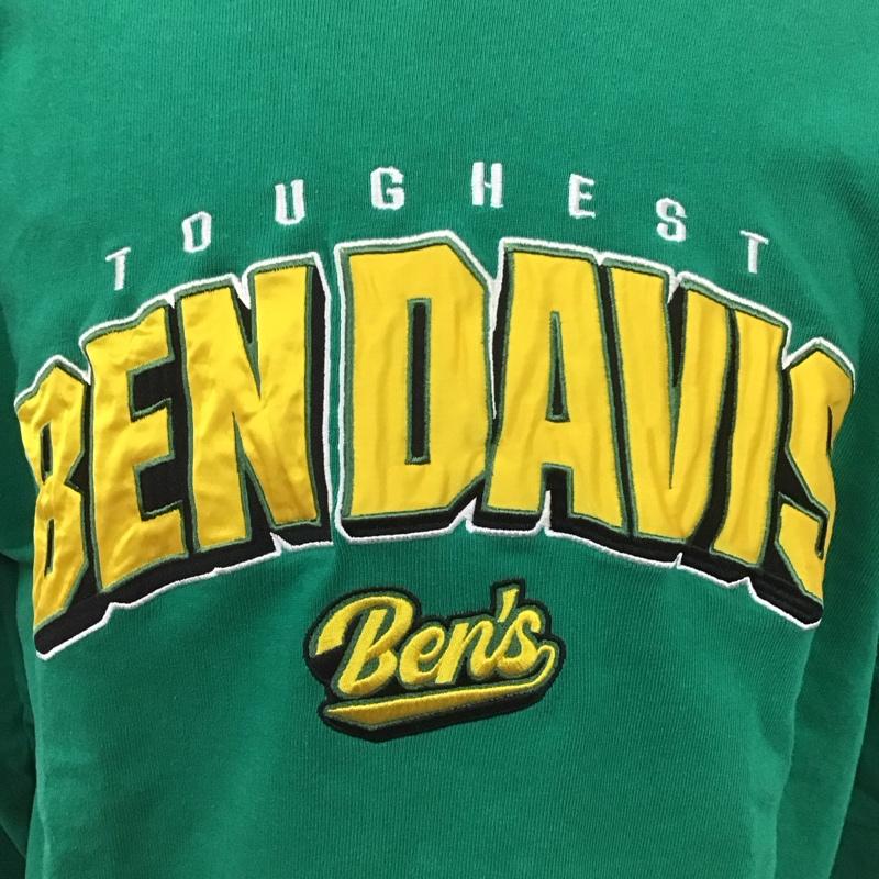 ベンデイビス BEN DAVIS カットソー 長袖 長袖カットソー クルーネックカットソー プリントカットソー L ロゴ、文字 緑 / グリーン /  メンズ USED 古着 中古 10126361