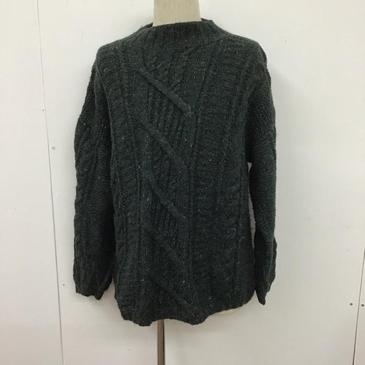 エルエルビーン L.L.Bean ニット、セーター 長袖 80s ケーブルニット ブルガリア製 M 無地 カーキ / カーキ /  メンズ USED 古着 中古 10106285