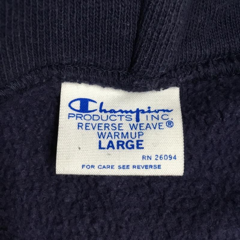 チャンピオン Champion パーカー 長袖 ジップパーカー L 無地 紺 / ネイビー /  メンズ USED 古着 中古 10113449