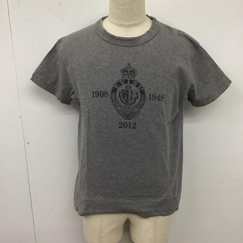 ヤマネ YAMANE Tシャツ 半袖 半袖カットソー クルーネックカットソー プリントTシャツ 40 ロゴ、文字 灰 / グレー /  メンズ USED 古着 中古 10125739