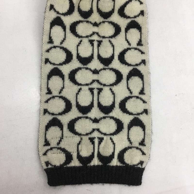 コーチ COACH マフラー マフラー リバーシブル ウール 総柄 白 / ホワイト / X 黒 / ブラック /  メンズ USED 古着 中古 10145826