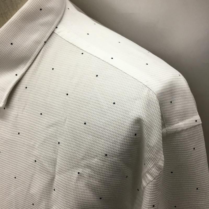 ザラ ZARA シャツ、ブラウス 長袖 長袖シャツ カラーシャツ プリントシャツ 長袖カットソー XL プリント 白 / ホワイト / X 黒 / ブラック /  メンズ USED 古着 中古 10115119