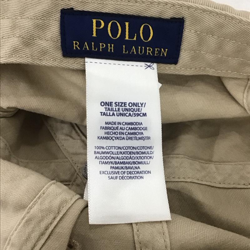 ポロラルフローレン POLO RALPH LAUREN 帽子 キャップ コットン 刺繍 ロゴ、文字 X ワンポイント ベージュ / ベージュ /  メンズ USED 古着 中古 10132441