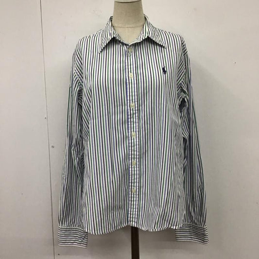 ラルフローレン RALPHLAUREN シャツ、ブラウス 長袖 POLO GOLF SLIM FIT ストライプ ワンポイント 白 / ホワイト / X 緑 / グリーン / X 紺 / ネイビー / X 水色 / ライトブルー /  レディース USED 古着 中古 10114640