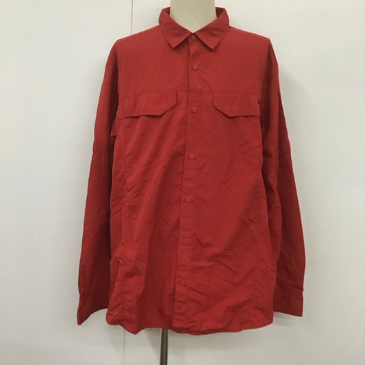 コロンビア Columbia シャツ、ブラウス 長袖 1564361 XM7022 ナイロンシャツ XL ロゴ、文字 赤 / レッド /  メンズ USED 古着 中古 10108260