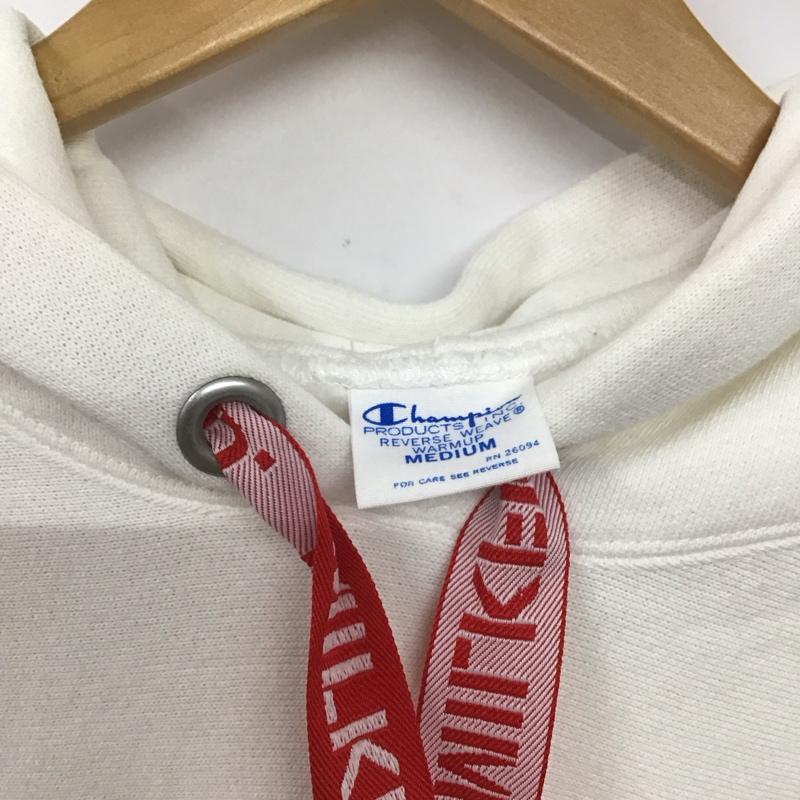 ミルクフェド MILKFED. パーカー 長袖 長袖パーカー プルオーバーパーカー スウェット チャンピオン M ロゴ、文字 白 / ホワイト /  レディース USED 古着 中古 10145145