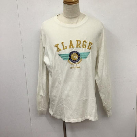 エクストララージ XLARGE カットソー 長袖 長袖カットソー クルーネックカットソー プリントカットソー XL ロゴ、文字 白 / ホワイト /  メンズ USED 古着 中古 10126633