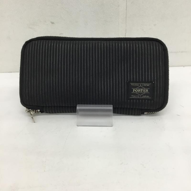 ポーター PORTER 財布 長財布 PORTER DRAWING WALLET 650-09780 ストライプ 黒 / ブラック /  メンズ USED 古着 中古 10129677