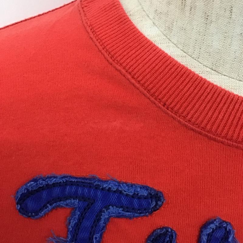 アバクロンビーアンドフィッチ ABERCROMBIE&FITCH Tシャツ 半袖 クルーネック 刺繍 S ロゴ、文字 赤 / レッド /  メンズ USED 古着 中古 10106960