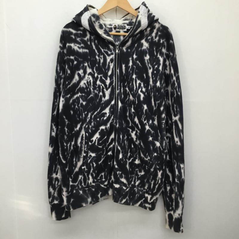 アベイシングエイプ A BATHING APE パーカー 長袖 001ZPF301019X タイダイ　シャークパーカー XL  黒 / ブラック / X 白 / ホワイト /  メンズ USED 古着 中古 10142323